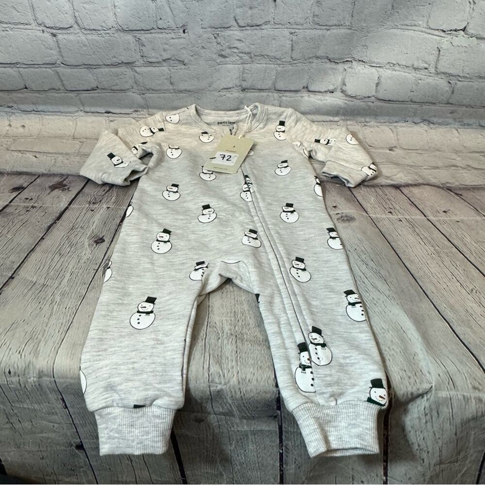 Petit Lem Holiday Snowman Romper